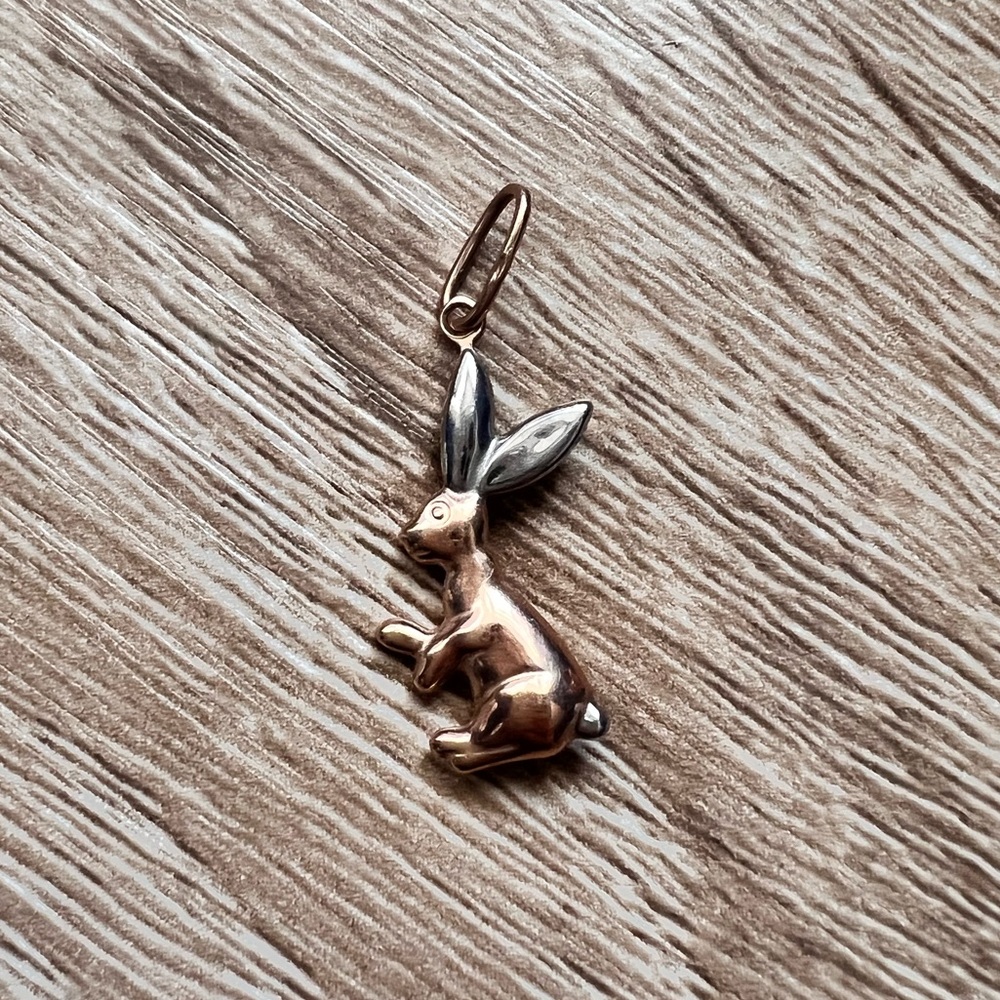 Gold bunny charm, 585 - 14 carat